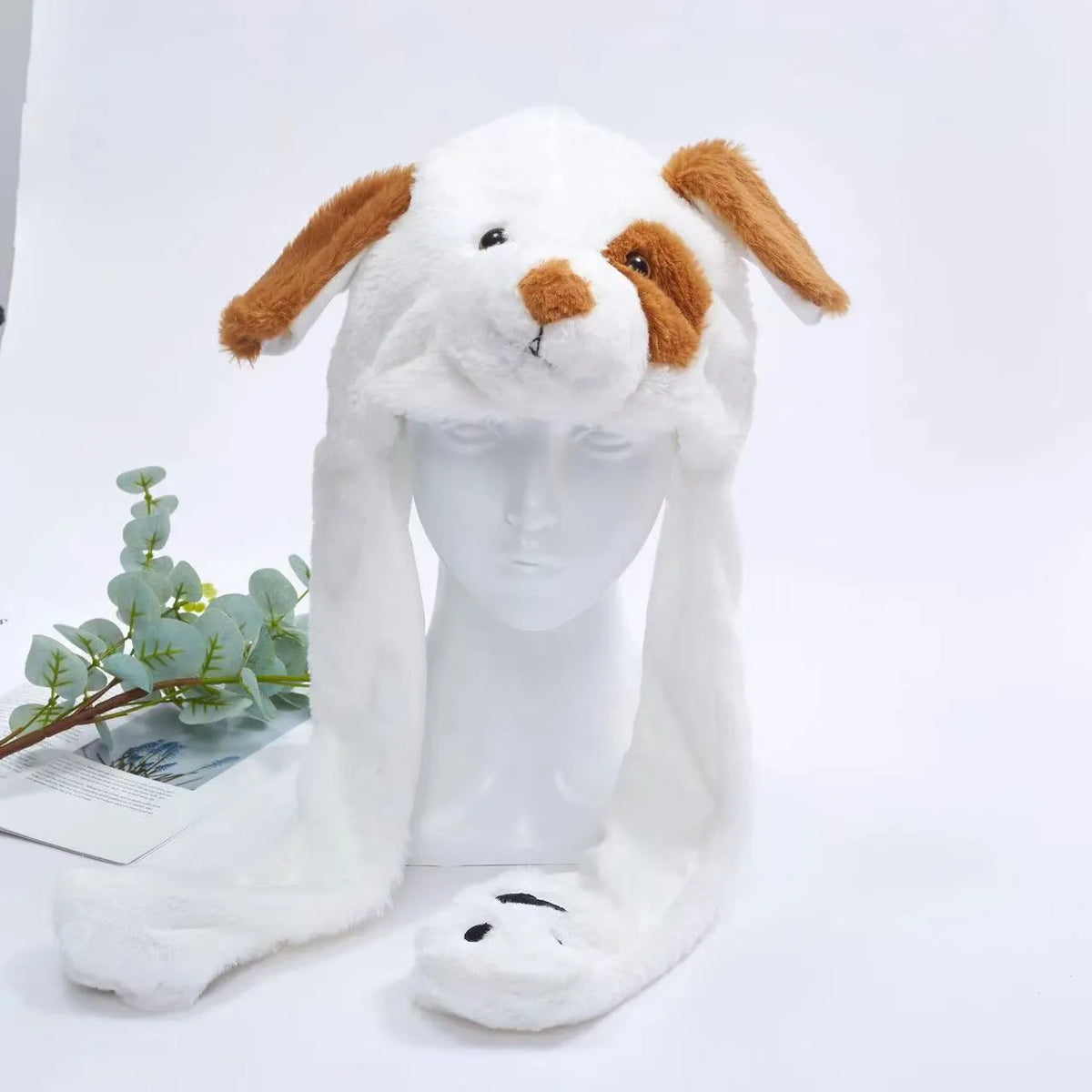 Plush Animal Hat with Squeezable Ears That Move — Soft Costume Cap for Kids & Adults | Cosplay Party Accessory Winter Beanie | Fun Gift | Thomler