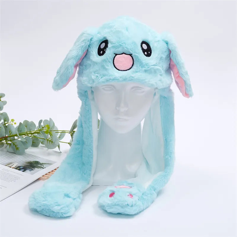 Plush Animal Hat with Squeezable Ears That Move — Soft Costume Cap for Kids & Adults | Cosplay Party Accessory Winter Beanie | Fun Gift | Thomler