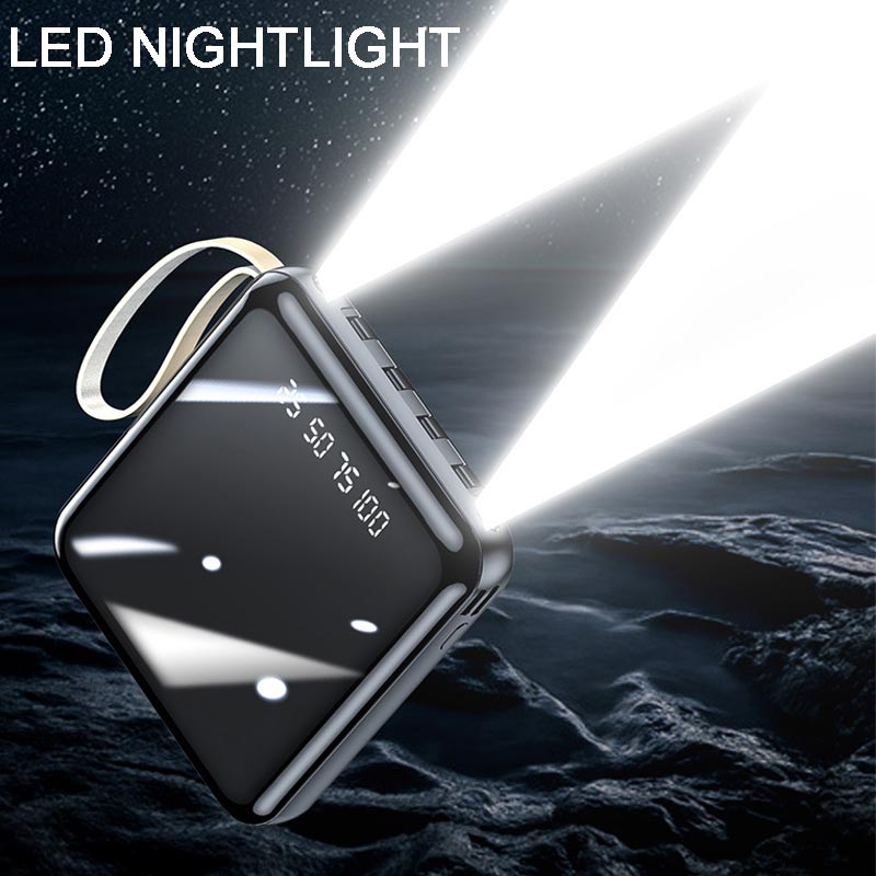 Portable Battery Pack 20000mAh with Built-In Charging Cables for iPhone & Android | Fast Charge Power Bank with LED Display | Thomler