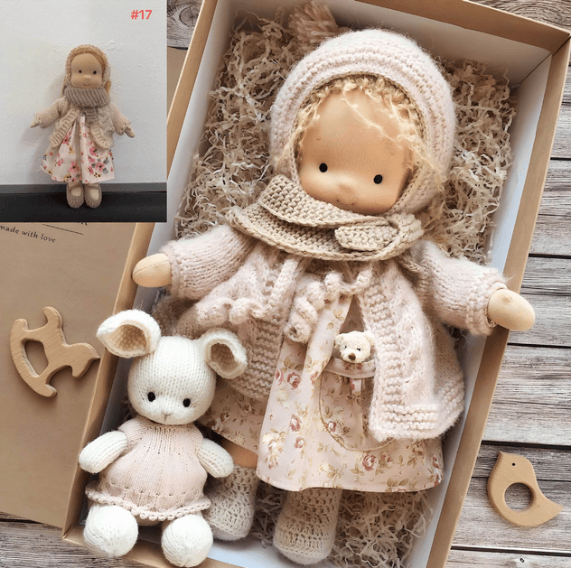 Handcrafted Waldorf Doll for Kids 2+ Years | 13.8-Inch Soft Cotton Play Companion | Encourages Imaginative Role-Play & Emotional | Thomler