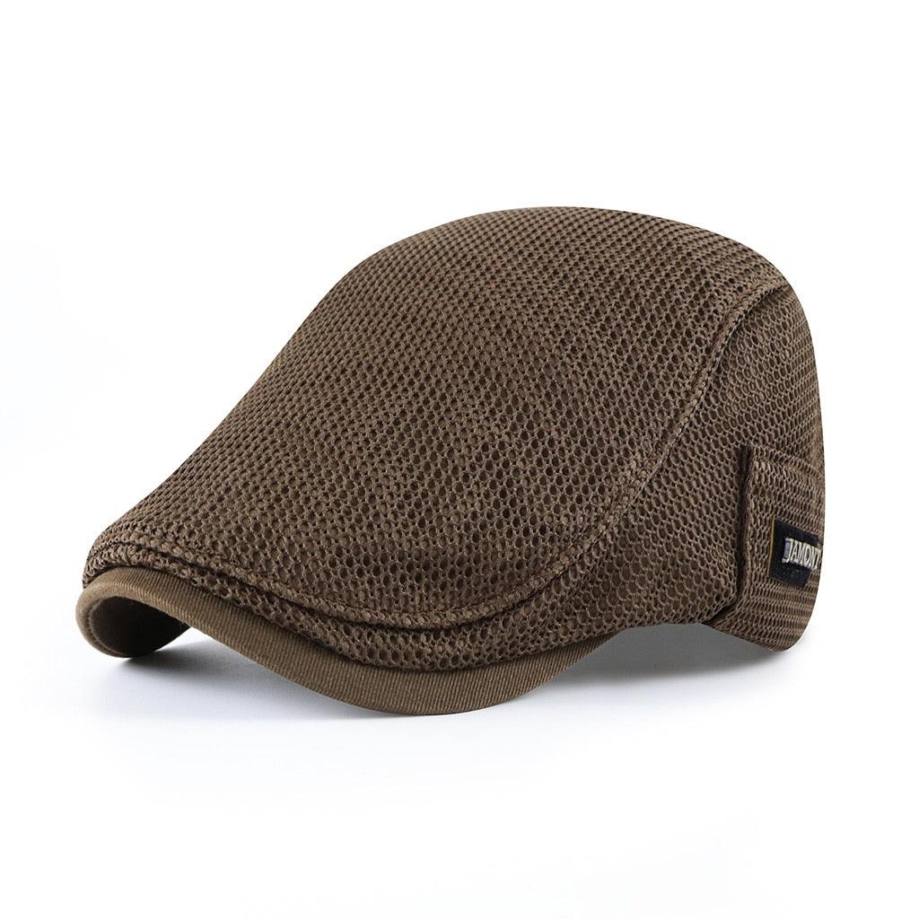 Men's Lightweight Mesh Flat Cap Summer Ivy Hat Adjustable Newsboy Cap for Golf Driving Casual Wear Ventilated | Thomler