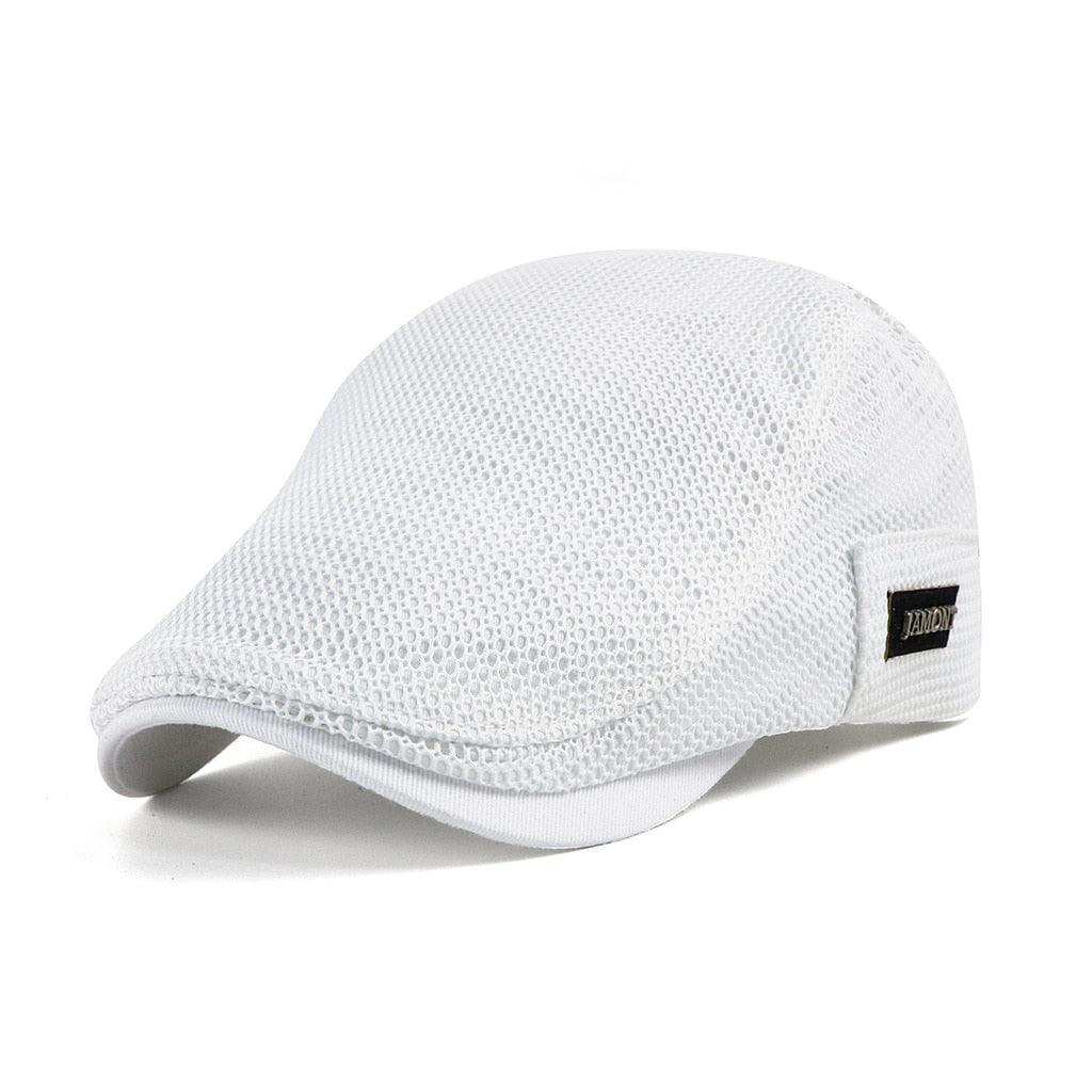 Men's Lightweight Mesh Flat Cap Summer Ivy Hat Adjustable Newsboy Cap for Golf Driving Casual Wear Ventilated | Thomler