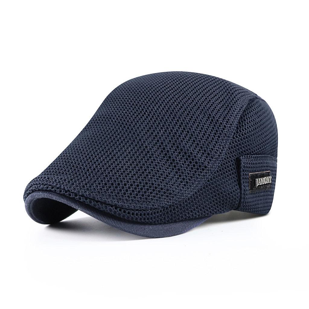 Men's Lightweight Mesh Flat Cap Summer Ivy Hat Adjustable Newsboy Cap for Golf Driving Casual Wear Ventilated | Thomler