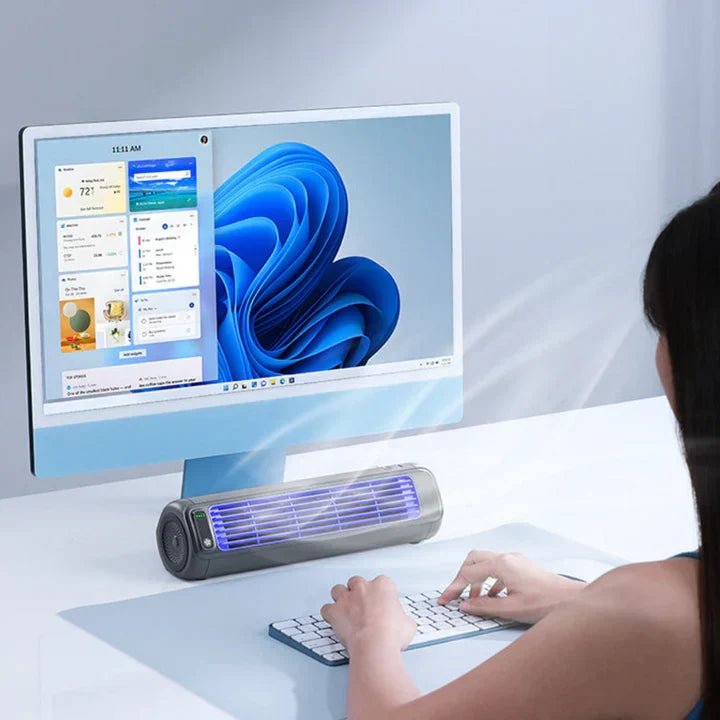Rechargeable Personal Air Cooler Bladeless Fan for Desk Bedroom Office Small Room Cooling Cordless Portable Oscillating Mini AC | Thomler