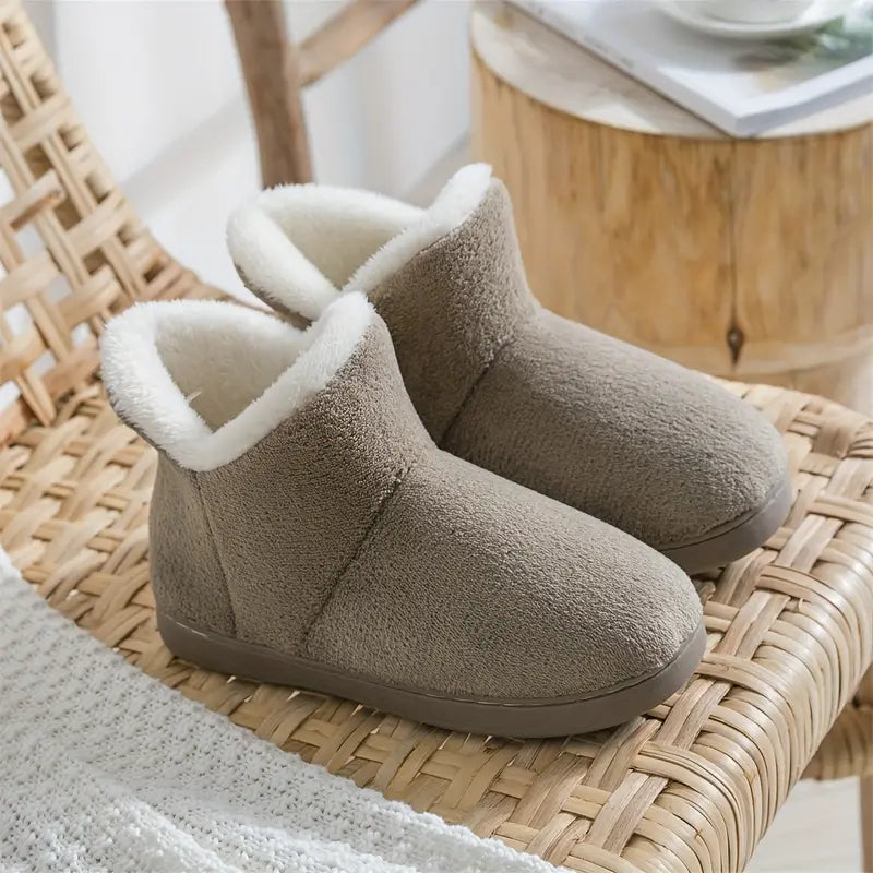 Women's Fleece-Lined Indoor Ankle Boot Slippers with Non-Slip Sole for Cold Weather | Thomler