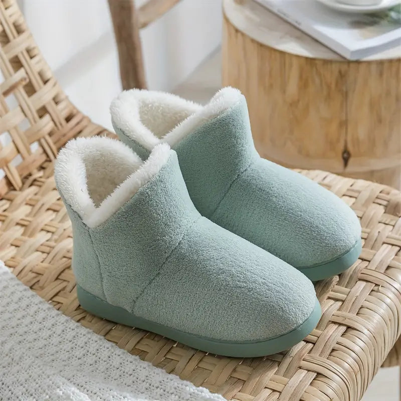 Women's Fleece-Lined Indoor Ankle Boot Slippers with Non-Slip Sole for Cold Weather | Thomler