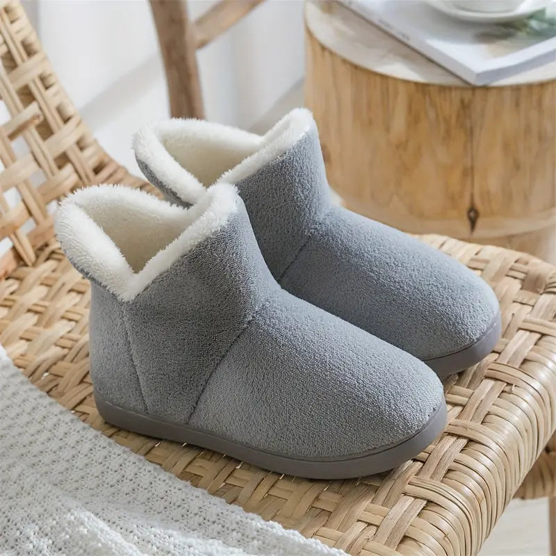 Women's Fleece-Lined Indoor Ankle Boot Slippers with Non-Slip Sole for Cold Weather | Thomler