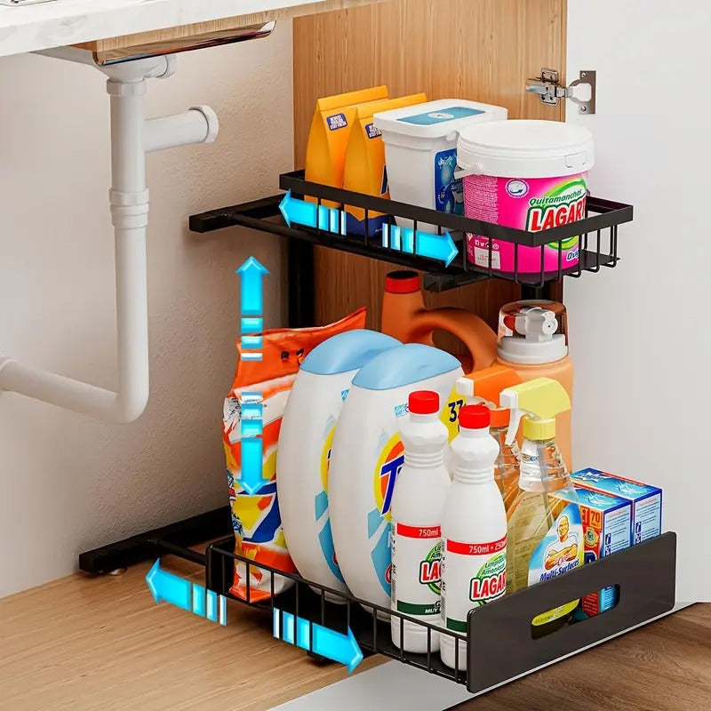 Pull-Out Cabinet Shelf Rack for Kitchen & Bathroom Storage | Thomler