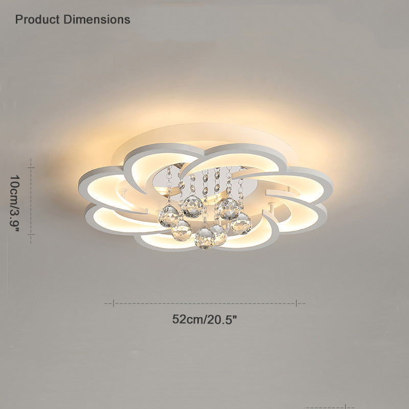 Ceiling Light Crystal Dimmable 26W 20.5 in Living Room Bedroom Ambient Lighting Decorative Modern Fixture | Thomler