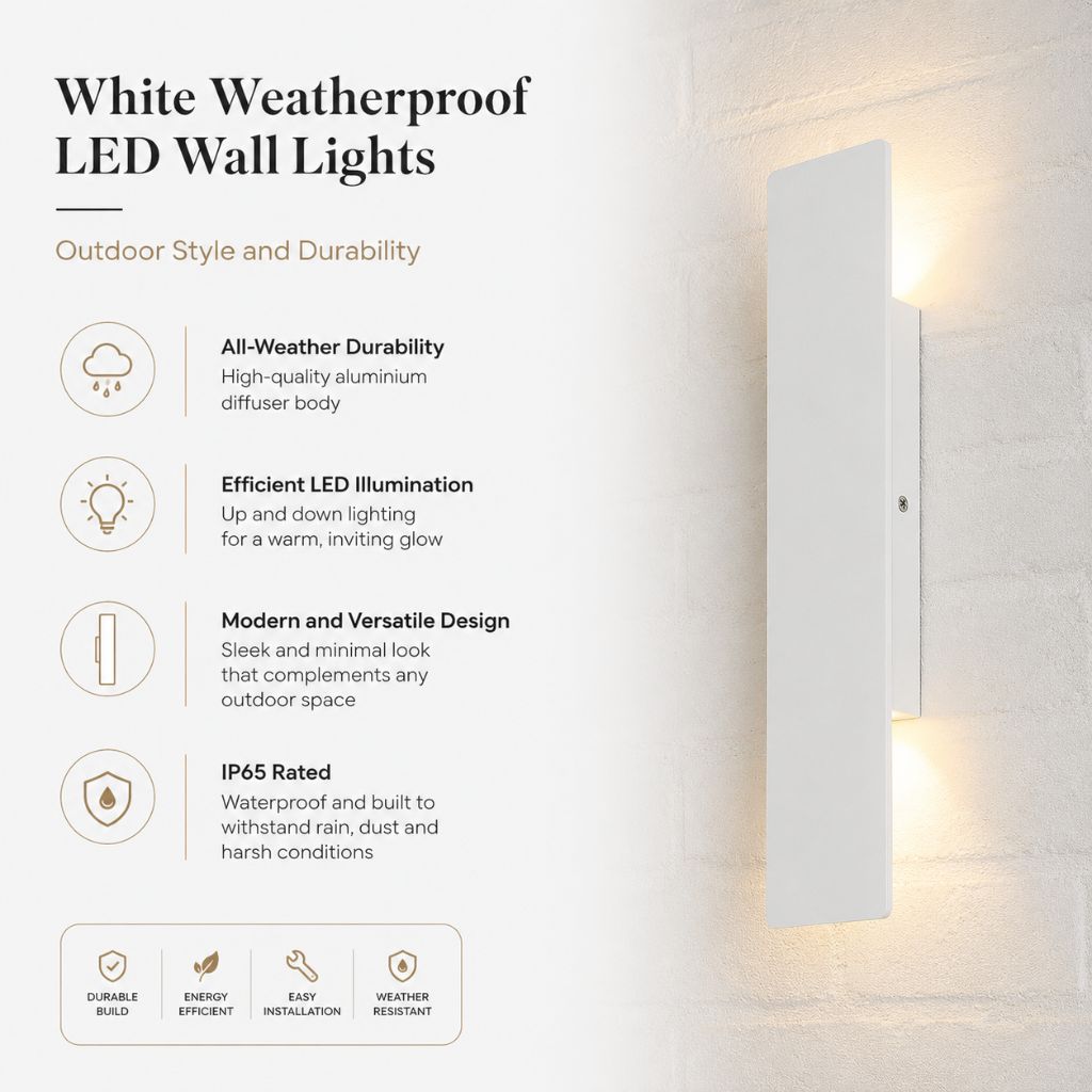 Outdoor LED Wall Light Fixture Aluminum Waterproof Sconce for Patio Garden Entryway Modern Exterior Lighting 6W 18W 24W | Thomler