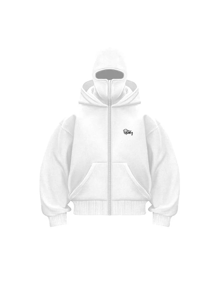 Full-Face Zippered Hoodie for Men – Cold-Weather Sweatshirt with Integrated Ski Mask & Fleece Lining for Winter Sports | Thomler
