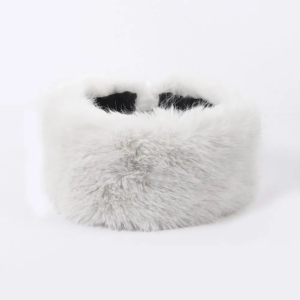 Plush Winter Ear Warmer Band – Soft Vegan Fur Headwrap for Cold Weather, Stretchy Comfort Fit, Multiple Colors, Women's Fashion Accessory | Thomler