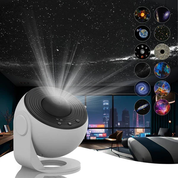 Space Projector Night Light with 13 Interchangeable Disks Galaxy Stars Planets for Bedroom Ceiling Walls Kids Room Decor USB Powered | Thomler
