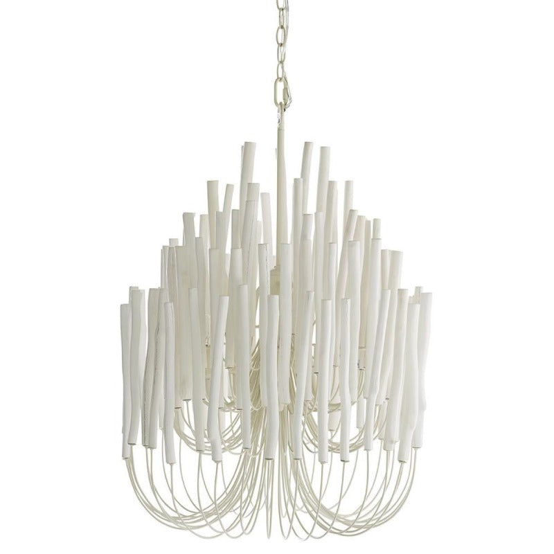 Chandelier Metal 20 in Ivory Modern Dining Room Ceiling Light Decorative Fixture | Thomler