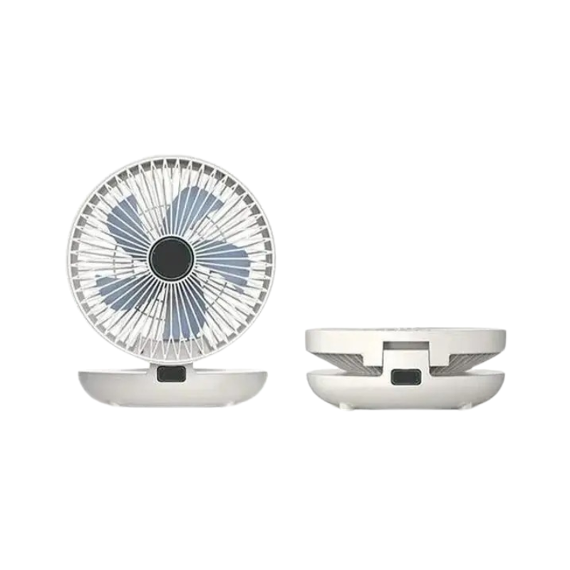 Portable Oscillating Desk Fan with 4 Speeds, Adjustable Angles & Wall Mount – Rechargeable USB-C Mini Fan for Bedroom Office Travel | Thomler