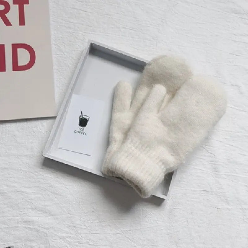 Plush Fleece-Lined Hand Warmers for Women – Soft Full-Finger Winter Gloves in Solid Colors | Thomler