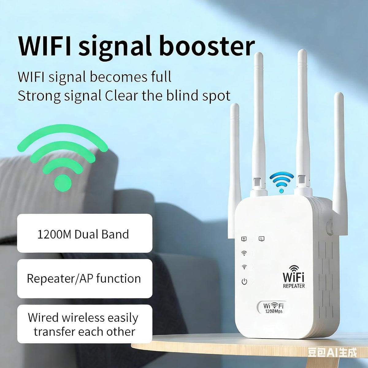 Dual-Band Outdoor WiFi Range Extender – Weatherproof 1200Mbps Booster for Yards, Patios & Garages | Thomler