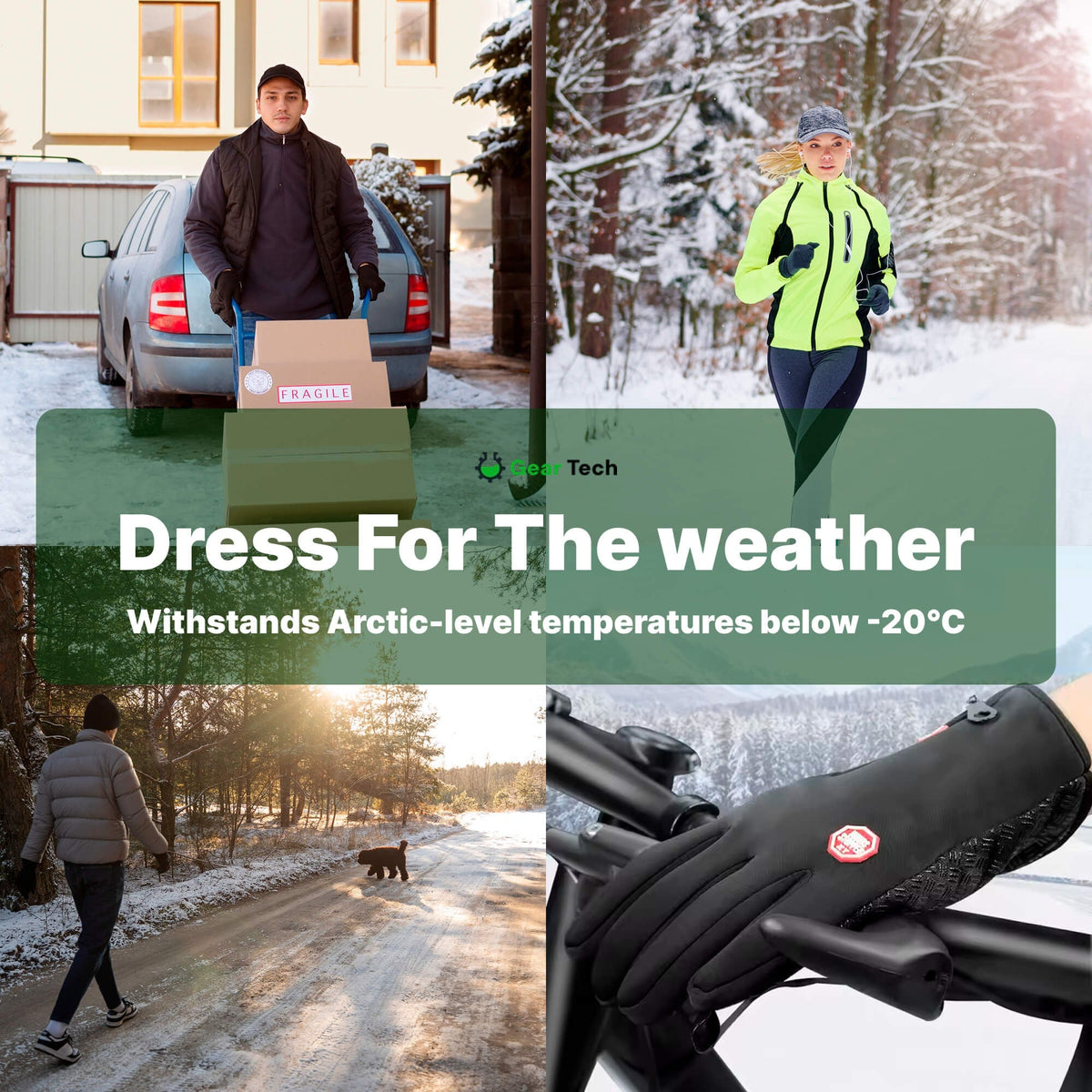 Cold-Weather Bike Gloves with Touch-Sensitive Fingertips & Thermal Fleece Lining | Thomler