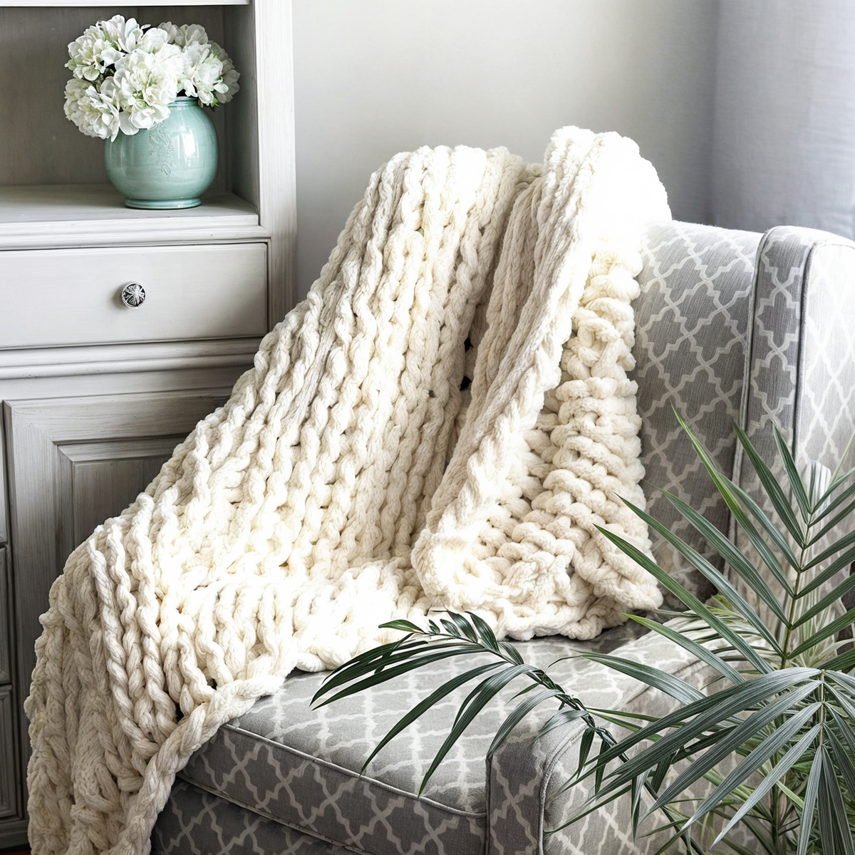 Chunky Knit Throw Blanket – Soft Woven Layer for Couch, Bed & Daily Décor | Thomler
