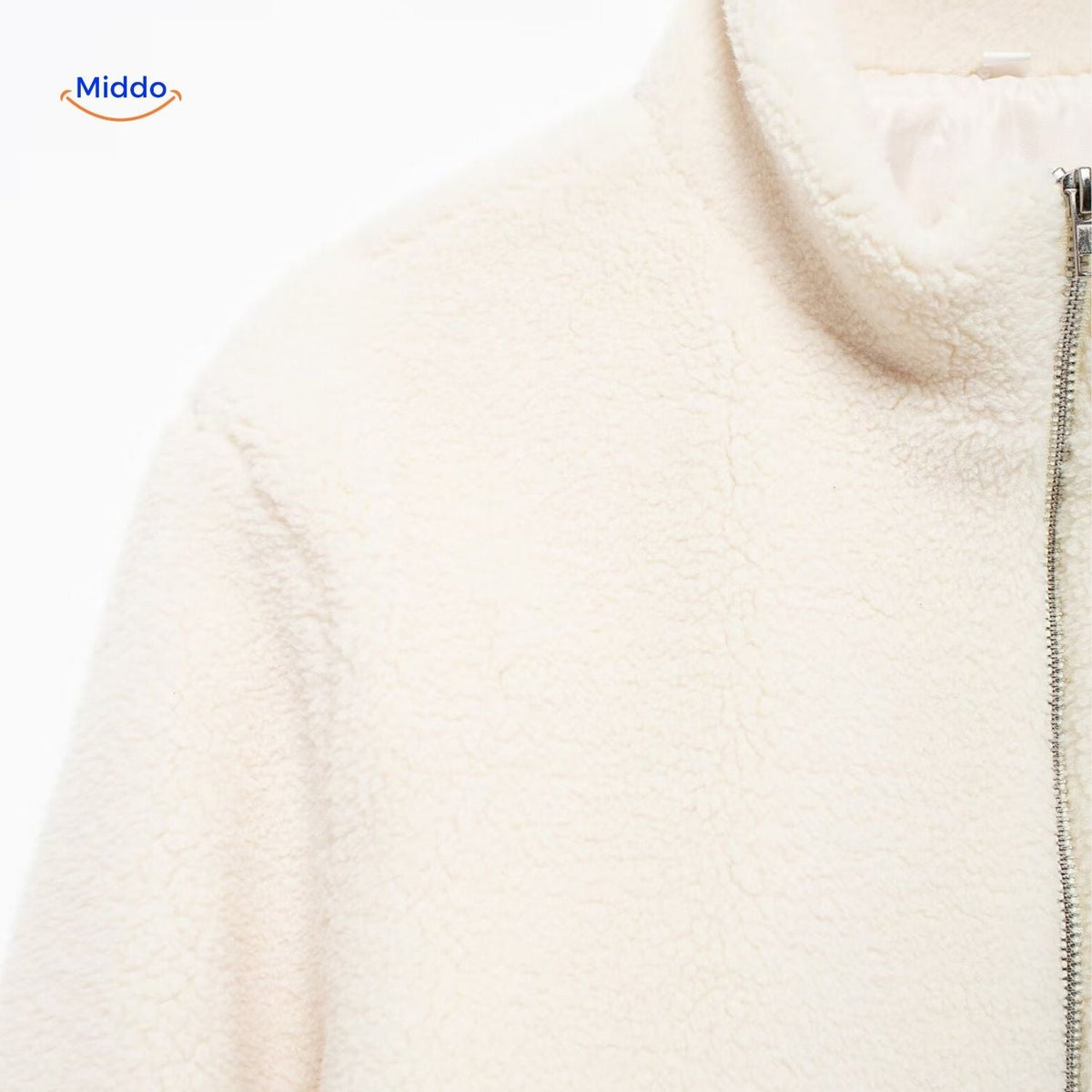 Faux Shearling Jacket with Stand Collar for Women – Plush Sherpa Winter Coat | Thomler