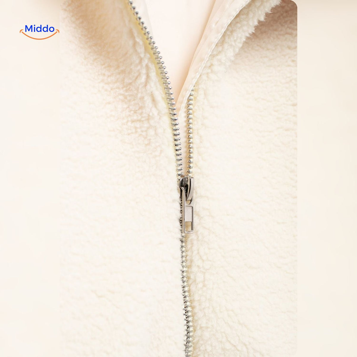 Faux Shearling Jacket with Stand Collar for Women – Plush Sherpa Winter Coat | Thomler