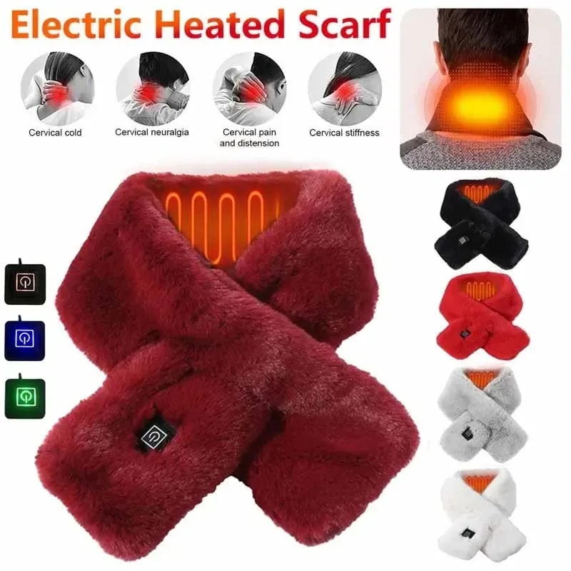 Electric Heated Neck Wrap with Faux Fur and 3-Level Temperature Control for Women & Men | Thomler