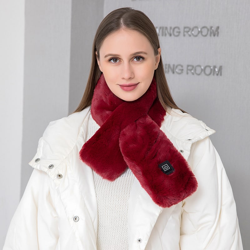 Electric Heated Neck Wrap with Faux Fur and 3-Level Temperature Control for Women & Men | Thomler