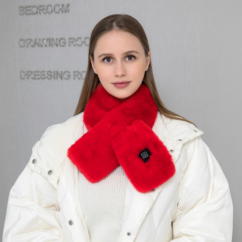 Electric Heated Neck Wrap with Faux Fur and 3-Level Temperature Control for Women & Men | Thomler
