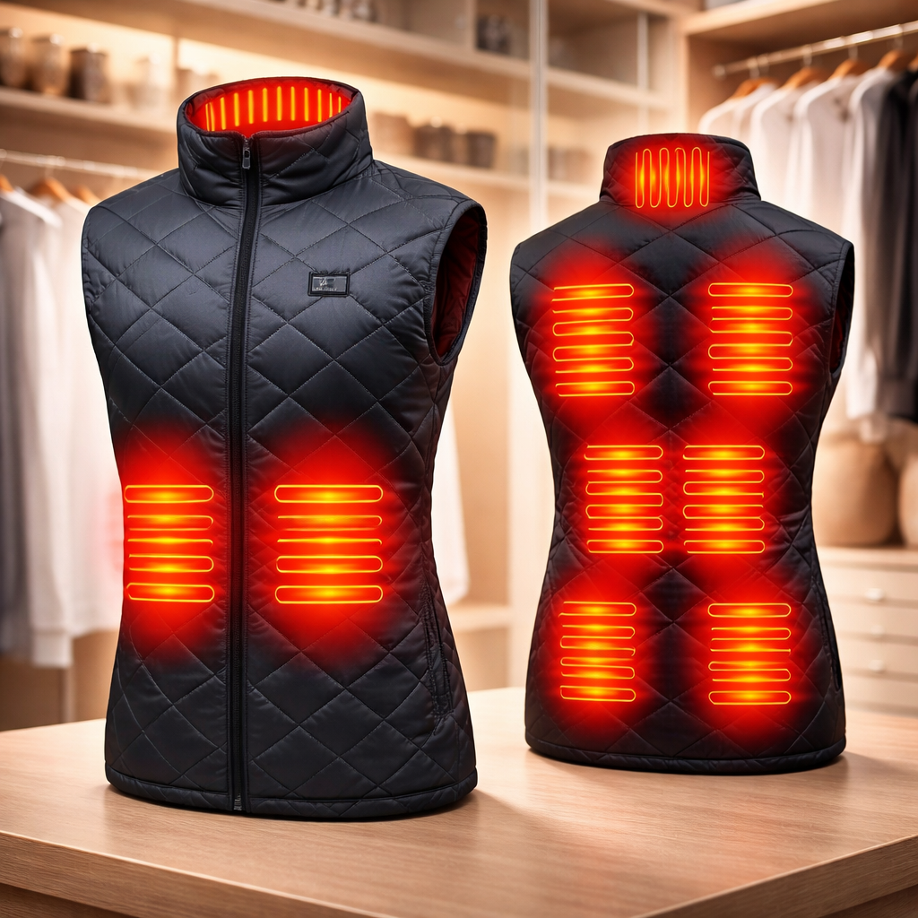 Battery-Powered Quilted Heating Vest for Women with Stand Collar – Lightweight Electric Body Warmer | Thomler