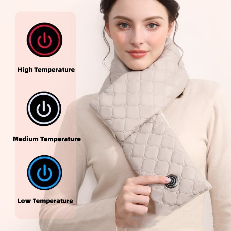 Electric Heated Neck Warmer with Quilted Design & 3 Temperature Settings for Women | Thomler