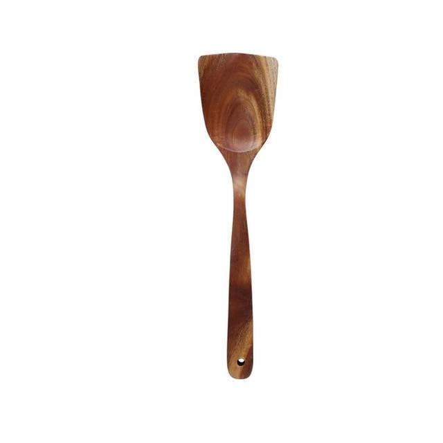 7-Piece Wooden Cooking Utensil Set – Heat-Safe Nonstick Kitchen Tools for Everyday Meals | Thomler