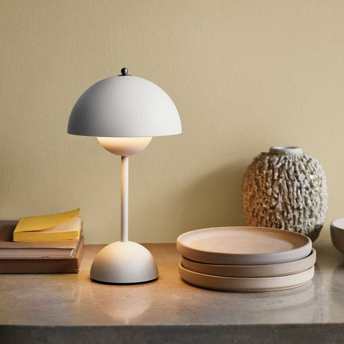 Table Lamp ABS PC USB Rechargeable 2000mAh Green Bedside Desk Wireless LED Mushroom Light | Thomler