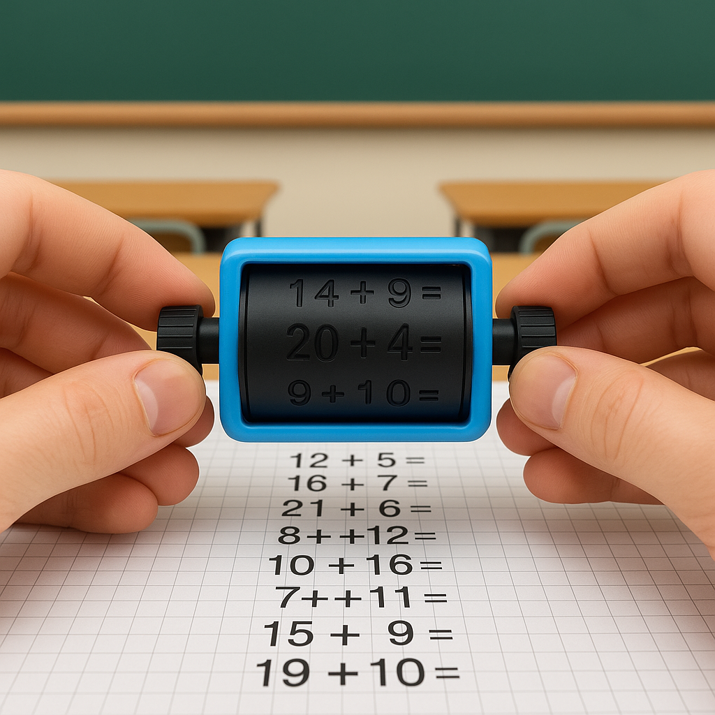 Handheld Arithmetic Stamp Roller for Kids Elementary School Homework Practice & Learning | Thomler