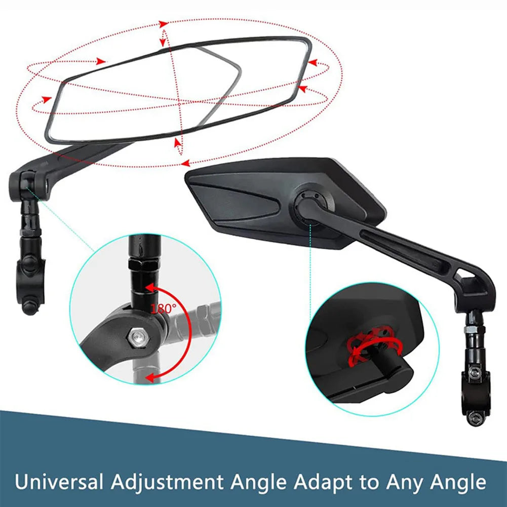 Handlebar Rearview Mirrors for Bicycles & Scooters – 2-Pack Wide-View Reflectors with Adjustable Rotation & Quick Clamp Mount | Thomler