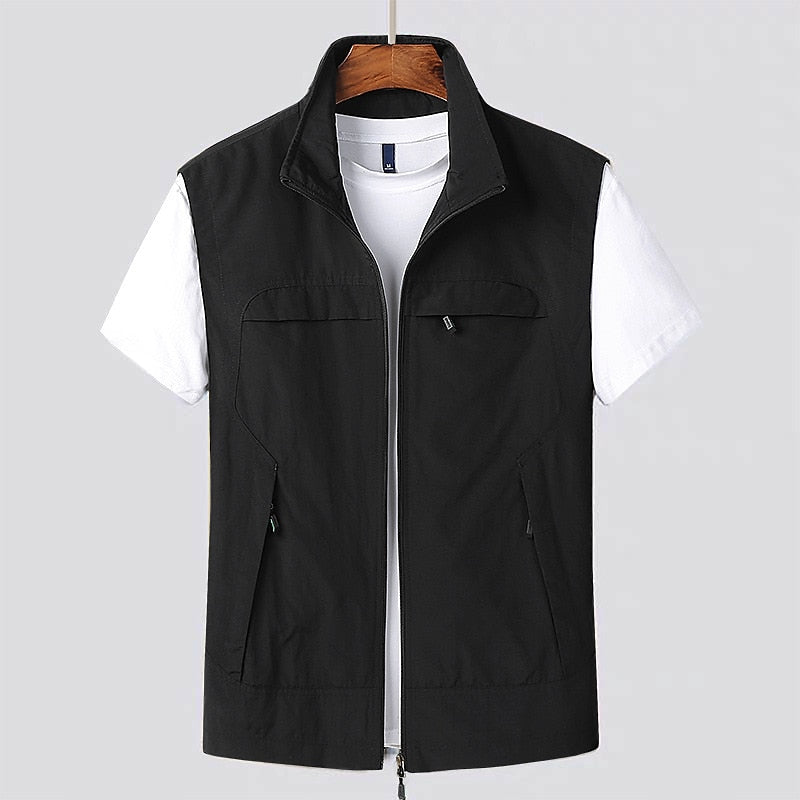 Quick-Dry Mesh Vest for Men Multi-Pocket Outdoor Fishing Hiking Travel Sleeveless Jacket Breathable Lightweight Adventure Gear | Thomler