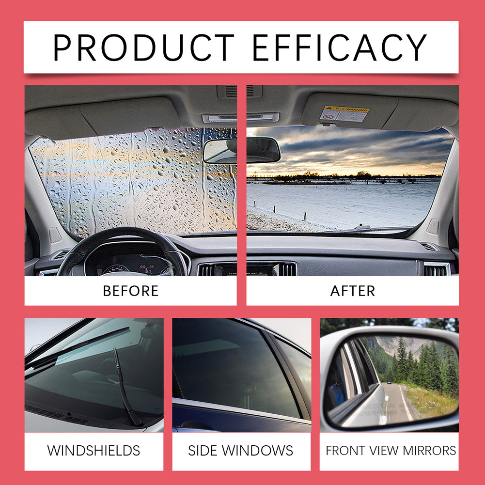 Windshield Cleaning Kit with Applicator Brush & Refill Solution for Cars & Home Windows | Thomler