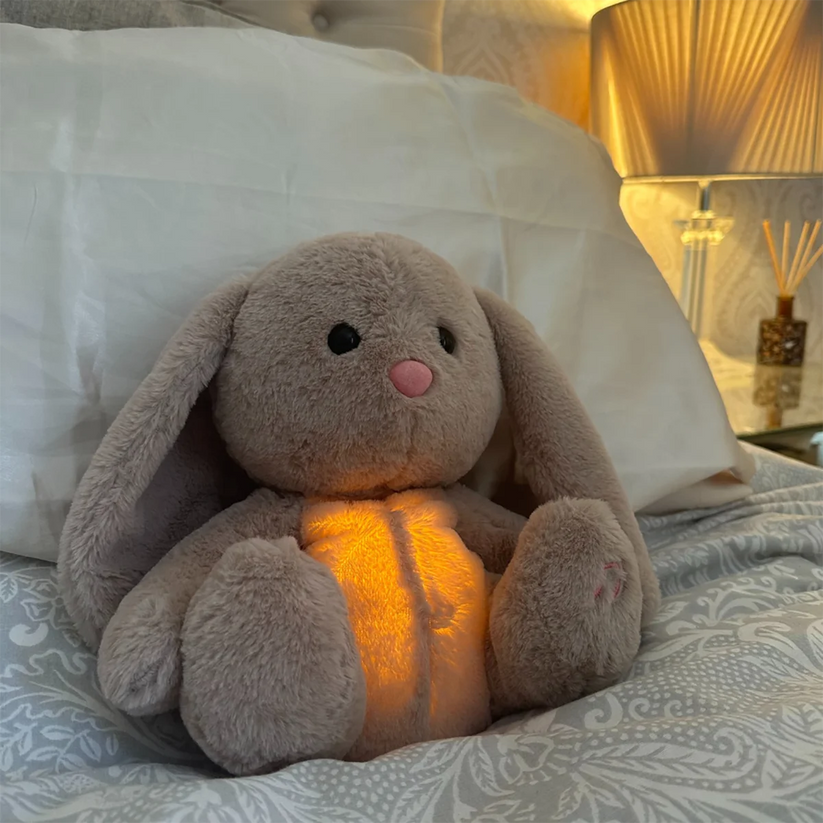 Breathing Plush Companion with Night Light and Calming Sounds for Sleep & Relaxation | Soft Cuddly Toy for Kids & Adults | Thomler