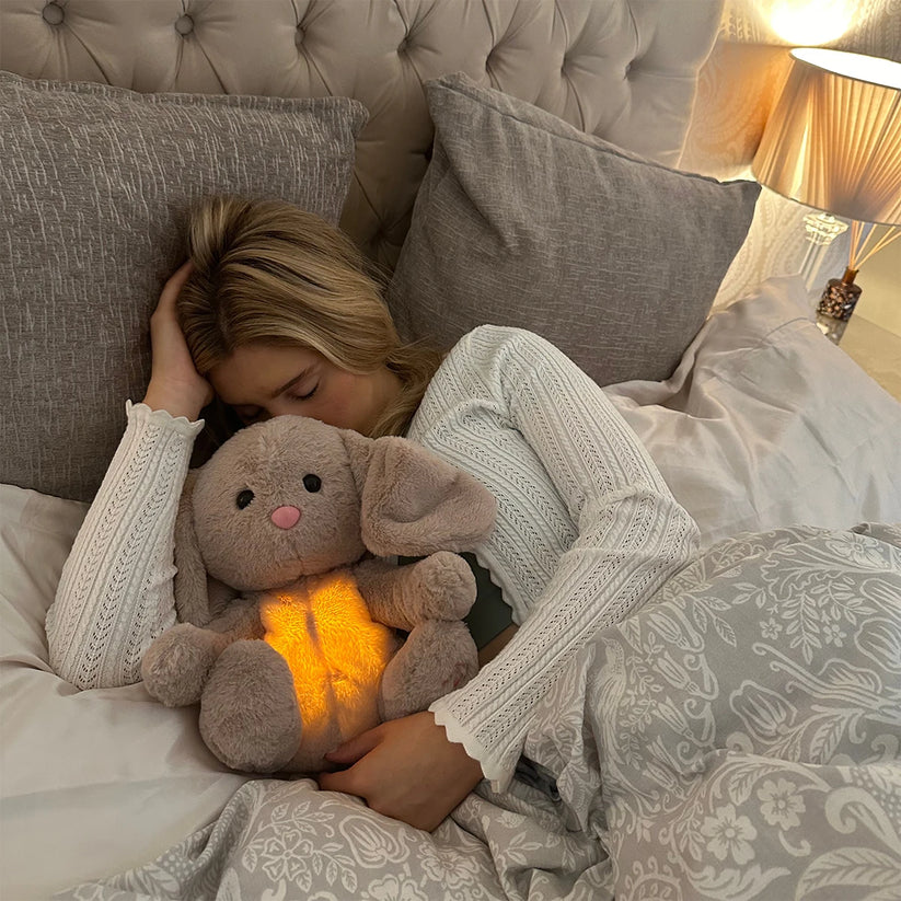 Breathing Plush Companion with Night Light and Calming Sounds for Sleep & Relaxation | Soft Cuddly Toy for Kids & Adults | Thomler