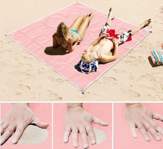 Sand-Free Beach Blanket Oversized 79x79 Inch Outdoor Mat with Sand-Proof Mesh Technology for Beach Picnic Park | Thomler