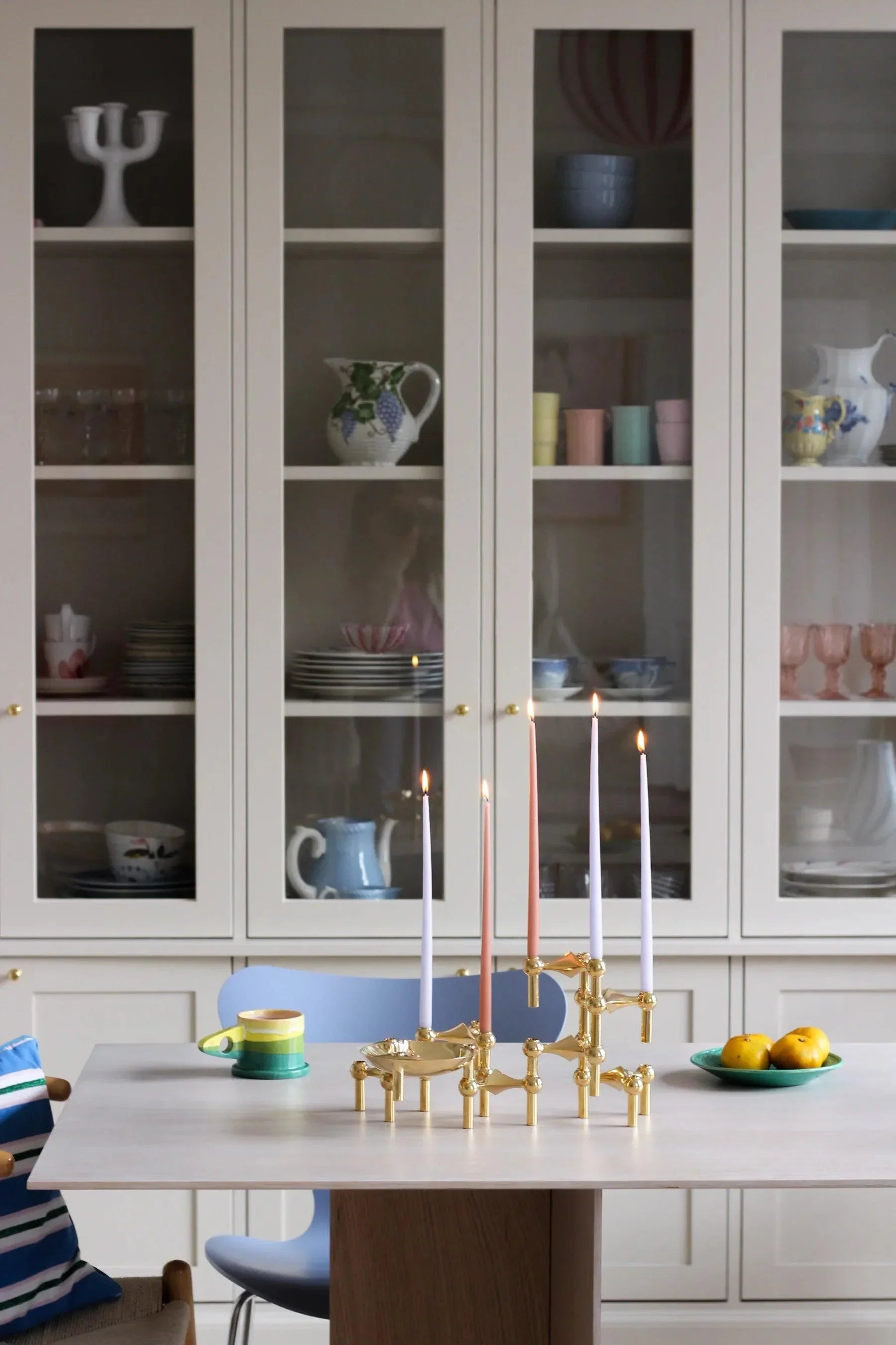 Candlestick Set Solid Brass 6.5 cm Modular Table Decor Dining Room Sideboard Sculpture | Thomler