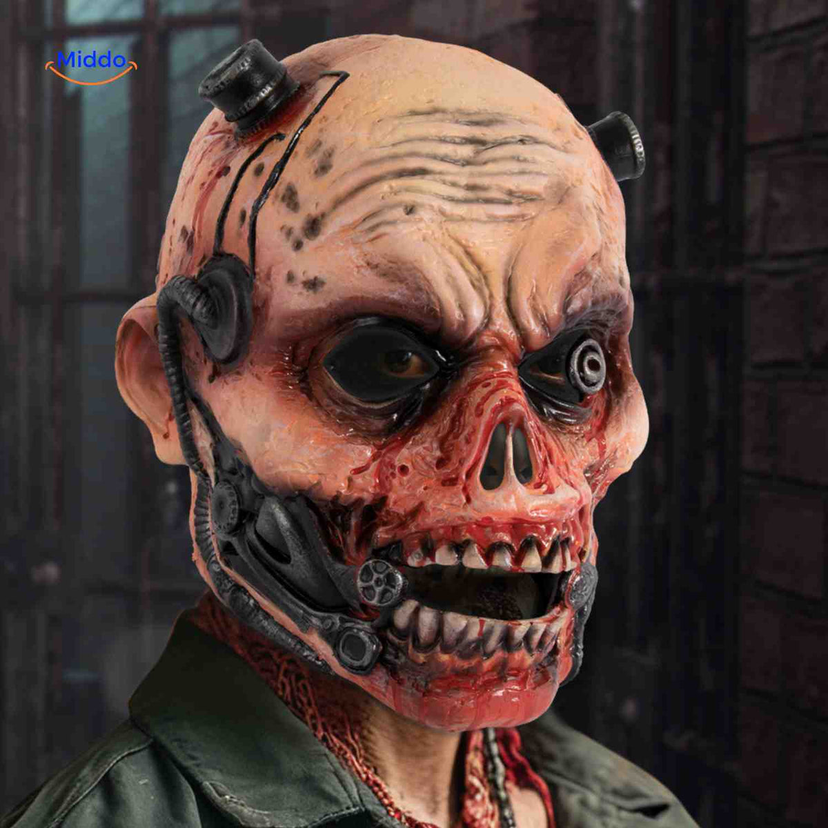 Cyborg Zombie Mask – Mechanical Horror Halloween Mask with 3D Details & Hollow Eyes for Ventilation | Thomler