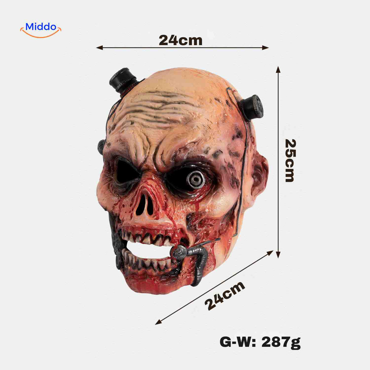Cyborg Zombie Mask – Ultra-Realistic Halloween Horror Disguise with 3D Details & Ventilated Eyeholes | Thomler