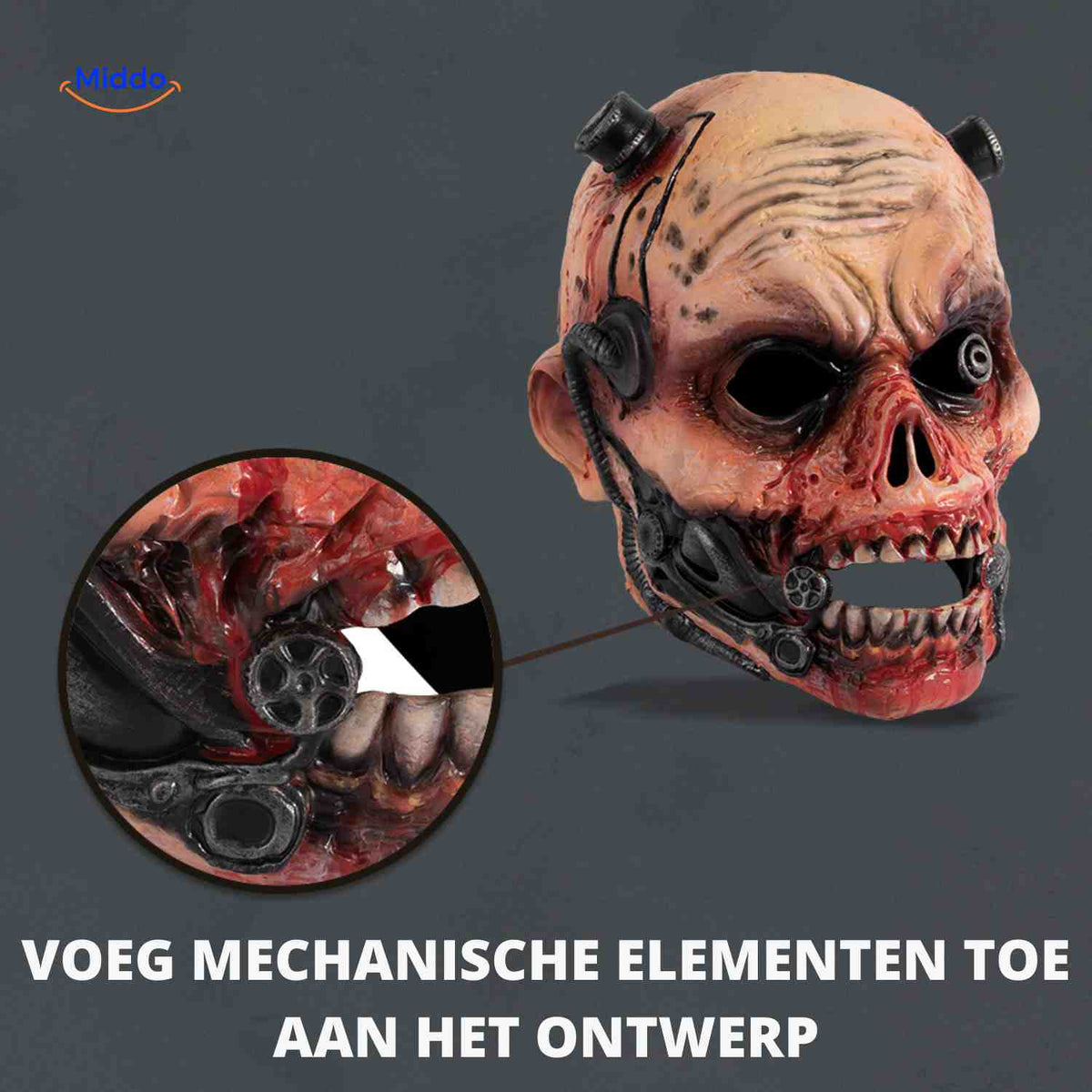 Cyborg Zombie Mask – Ultra-Realistic Halloween Horror Disguise with 3D Details & Ventilated Eyeholes | Thomler