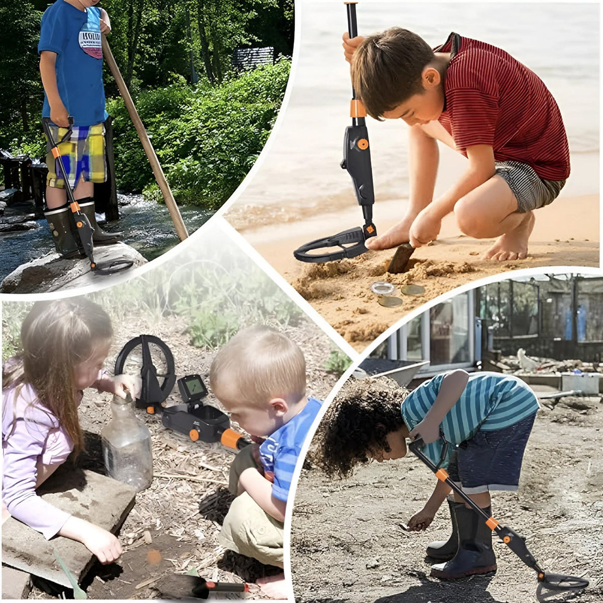 Junior Metal Detector with Waterproof Coil & Target ID – Adjustable Treasure Finder for Kids Ages 6-12 – Beach, Park & Backyard Detecting | Thomler